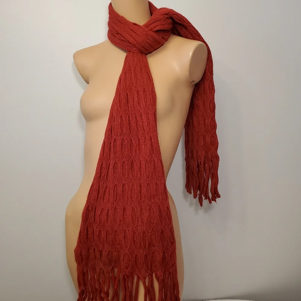 Deep Red Knitted scarf